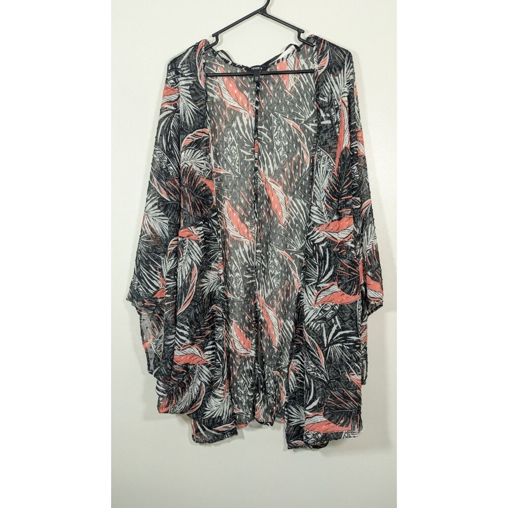 Torrid Chiffon Clip Dot‎ Cocoon Kimono Size 5/6 Sheer Open Coverup Lightweight